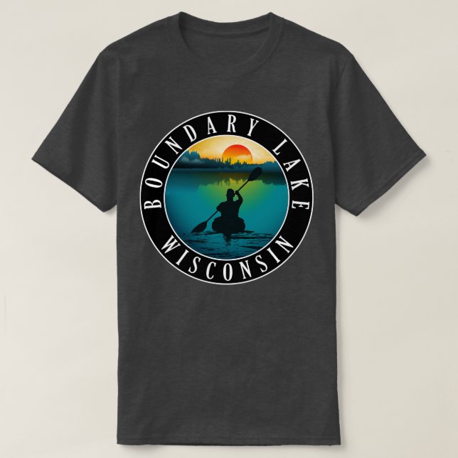 Boundary Lake Wisconsin Kayaking T-Shirt (Design Front)