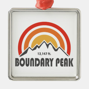 Boundary Peak Nevada Metal Ornament