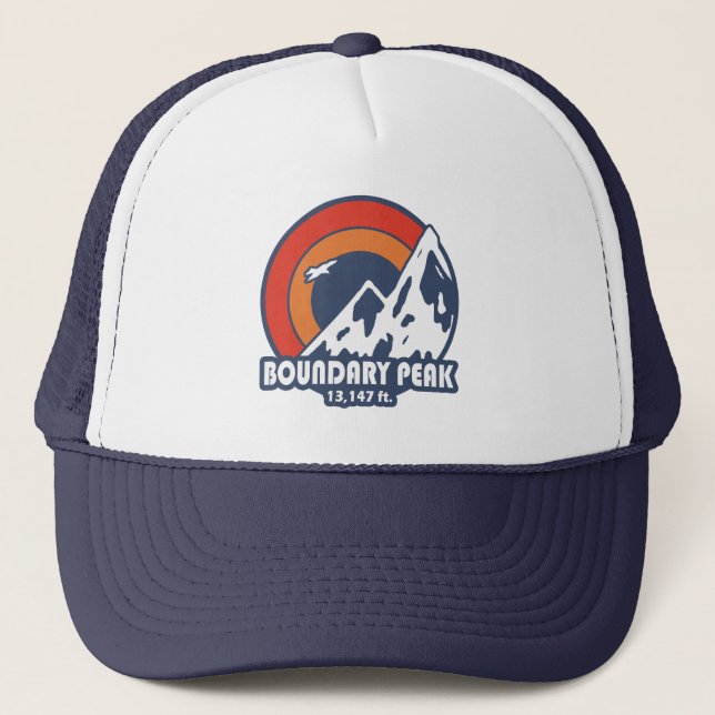Boundary Peak Nevada Sun Eagle Trucker Hat (Front)