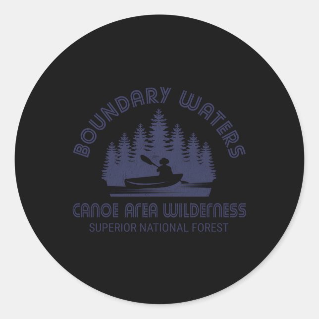 Boundary Waters Canoe Area Distressed Minnesota Bw Classic Round Sticker (Front)