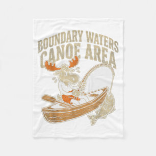 Boundary Waters Canoe Area Moose Kayak Fishing Fleece Blanket