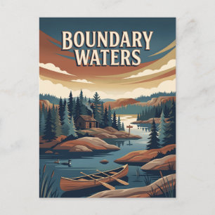 Boundary Waters Minnesota Canoe Vintage Poster Postcard