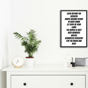 Boundless Horizons inspirational mini poem Poster