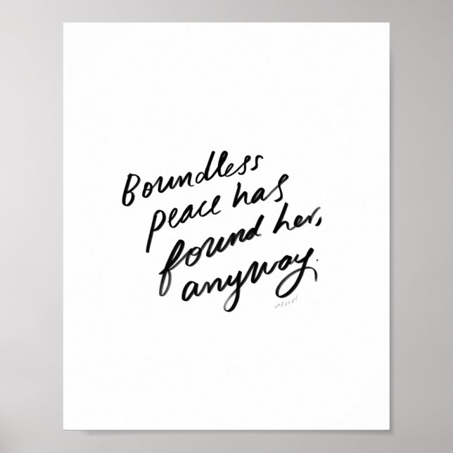 Boundless peace has found her, anyway - quote poster (Front)