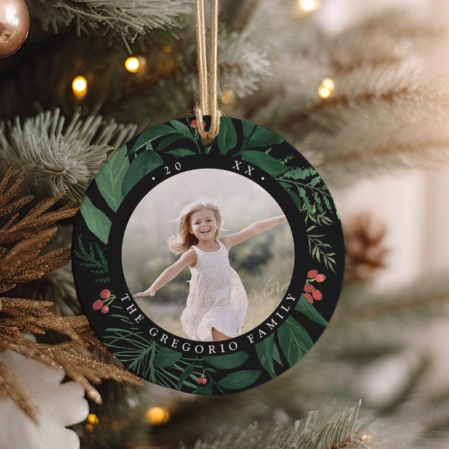 Bountiful Botanical Personalised Photo Ceramic Ornament (Creator Uploaded)