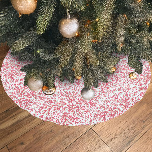 Bountiful Branches Red and White Juniper Christmas Brushed Polyester Tree Skirt