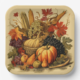 Bountiful Harvest Basket: Bountiful Feast Paper Plate