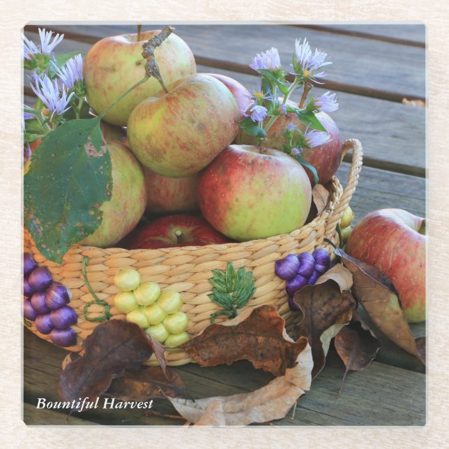 Bountiful Harvest Glass Coaster (Front)