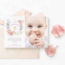 Bountiful Roses Elegant Pink Floral Baptism Photo