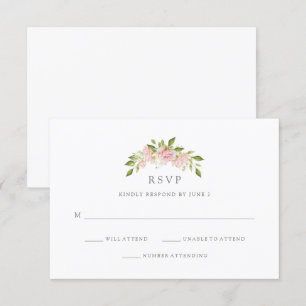 Bountiful Roses Elegant Pink Floral Wedding RSVP Invitation