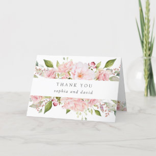 Bountiful Roses Floral Wedding White Thank You Card