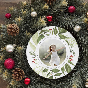 Bountiful Round Holiday Photo Card