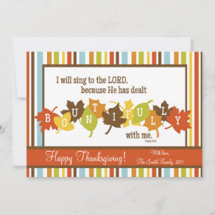 BOUNTIFUL Scripture Thanksgiving Card-Customise It Holiday Card