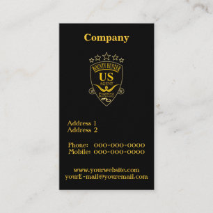 Bounty Hunter Agent Business Card