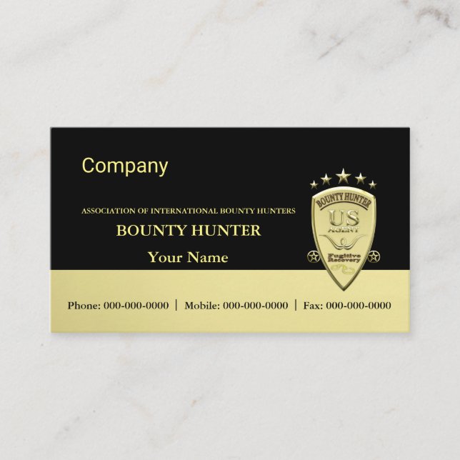 Bounty Hunter Business Card (Front)