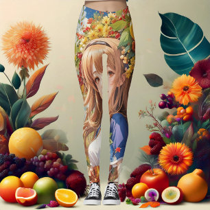 Bounty of the Seasons: A Celebration in Collage Leggings