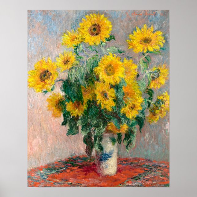 Bouqet of Sunflowers by Claude Monet Poster (Front)