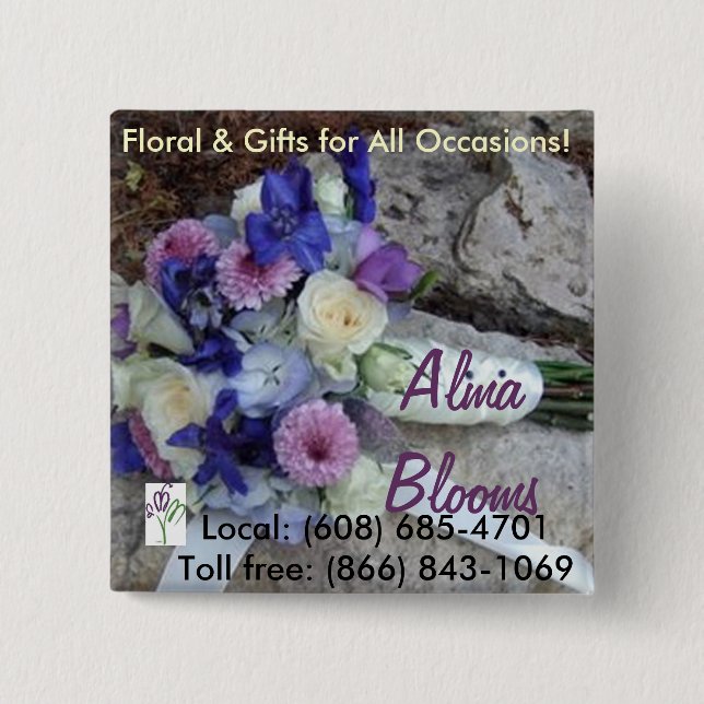 Bouquet 15 Cm Square Badge (Front)