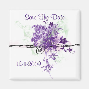 Bouquet Abstract Save The Date Magnet Square