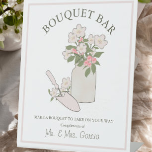Bouquet Bar Build Your Own Flowers Wedding Pedestal Sign