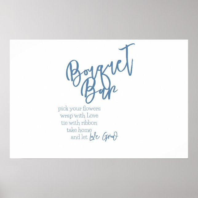 Bouquet Bar Dusty Blue Poster (Front)