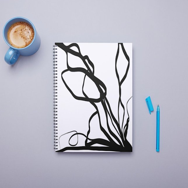 Bouquet Blanc: Abstract White & Black Notebook (Creator Uploaded)