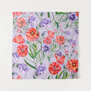Bouquet blue bell flower, pink bell flower and pop tapestry