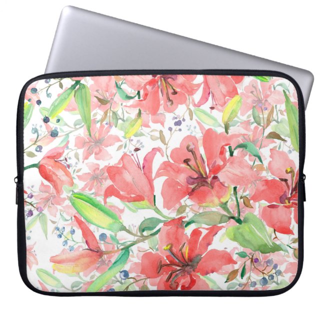 Bouquet botanical flowers with bird. Wild spring l Laptop Sleeve (Front)