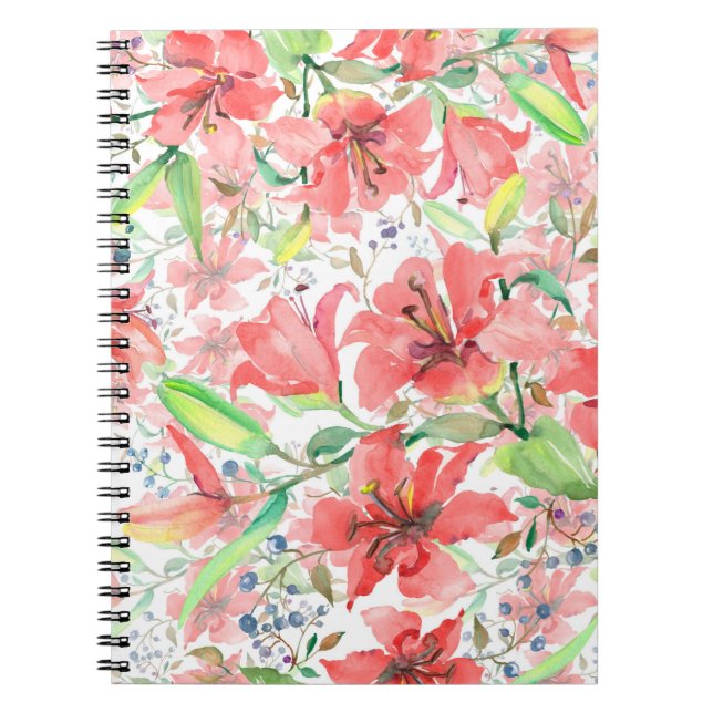 Bouquet botanical flowers with bird. Wild spring l Notebook (Front)