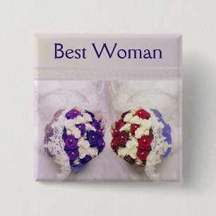 Bouquet Brides Best Woman Badge for a Gay Wedding