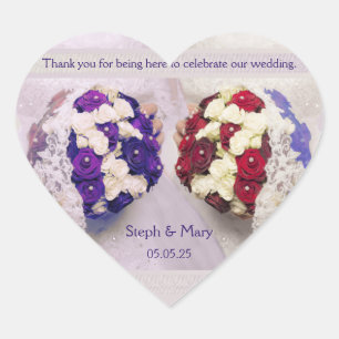Bouquet Brides Heart Sticker Lesbian Wedding Favou