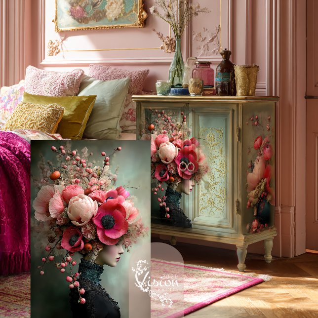 Bouquet Couture Whimsical Portrait & Floral Tissue Paper (Creator Uploaded)