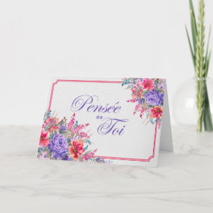 Bouquet de Roses en Pensant à Vous Card