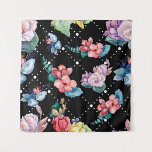 Bouquet floral botanical flowers. Wild spring leaf Tapestry