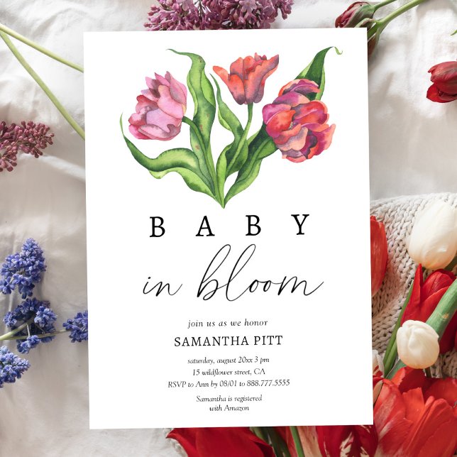 Bouquet flowers Baby in bloom Invitation (Creator Uploaded)
