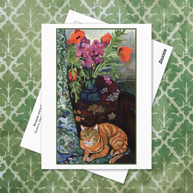 Bouquet Flowers Cat Suzanne Valadon Postcard (Creator Uploaded)