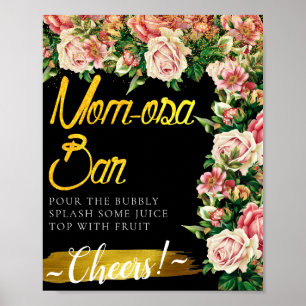 Bouquet Flowers Elegant Mimosa Bar Sign