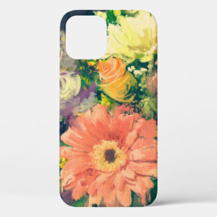 bouquet flowers in oil painting style, illustratio iPhone 12 case