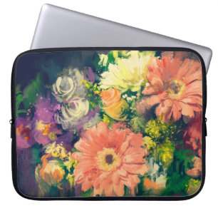 bouquet flowers in oil painting style, illustratio laptop sleeve