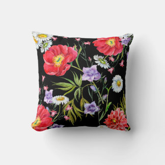 Bouquet flowers, watercolor, seamless pattern cushion
