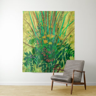 Bouquet from the Finnish Bay, floral art, green Tapestry