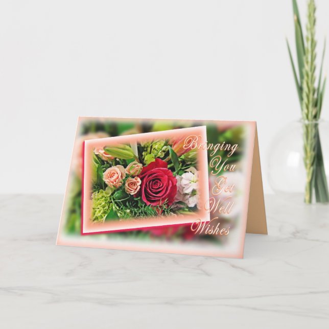 Bouquet Get Well Wishes 2- customise inside Card (Front)