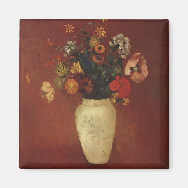 Bouquet in a Chinese Vase, Odilon Redon Fine Art Magnet (Front)