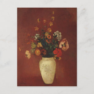 Bouquet in a Chinese Vase, Odilon Redon Fine Art Postcard