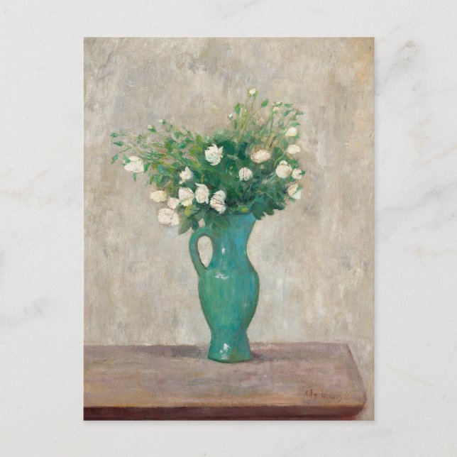 Bouquet in a Green Flower Vase | Tadeusz Makowski Postcard (Front)