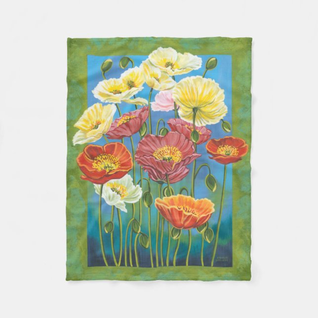 Bouquet in Border I Fleece Blanket (Front)