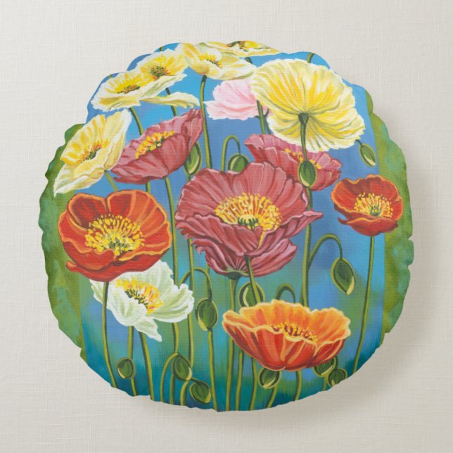 Bouquet in Border I Round Cushion (Front)