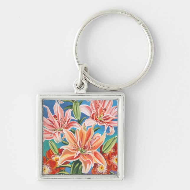 Bouquet in Border II Key Ring (Front)