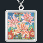 Bouquet in Border II Silver Plated Necklace<br><div class="desc">Floral</div>