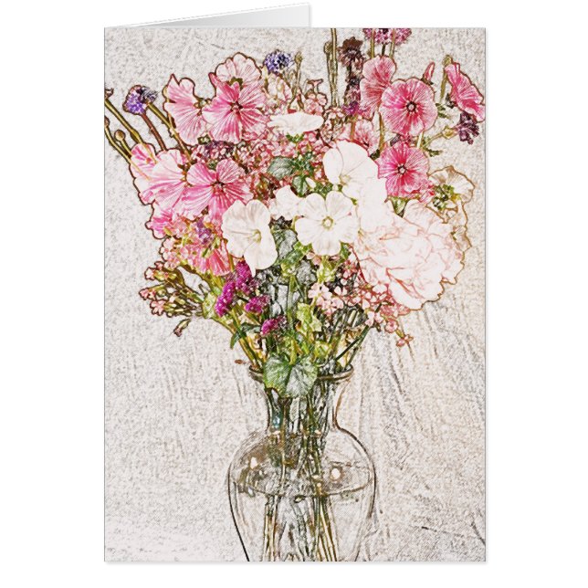 Bouquet in clear vase collection (Front)